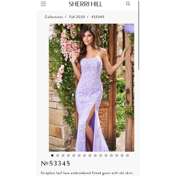 Sherri Hill 53345 Lavender Lace Strapless Prom Dress - Still available PROM ‘24 - Picture 4 of 10